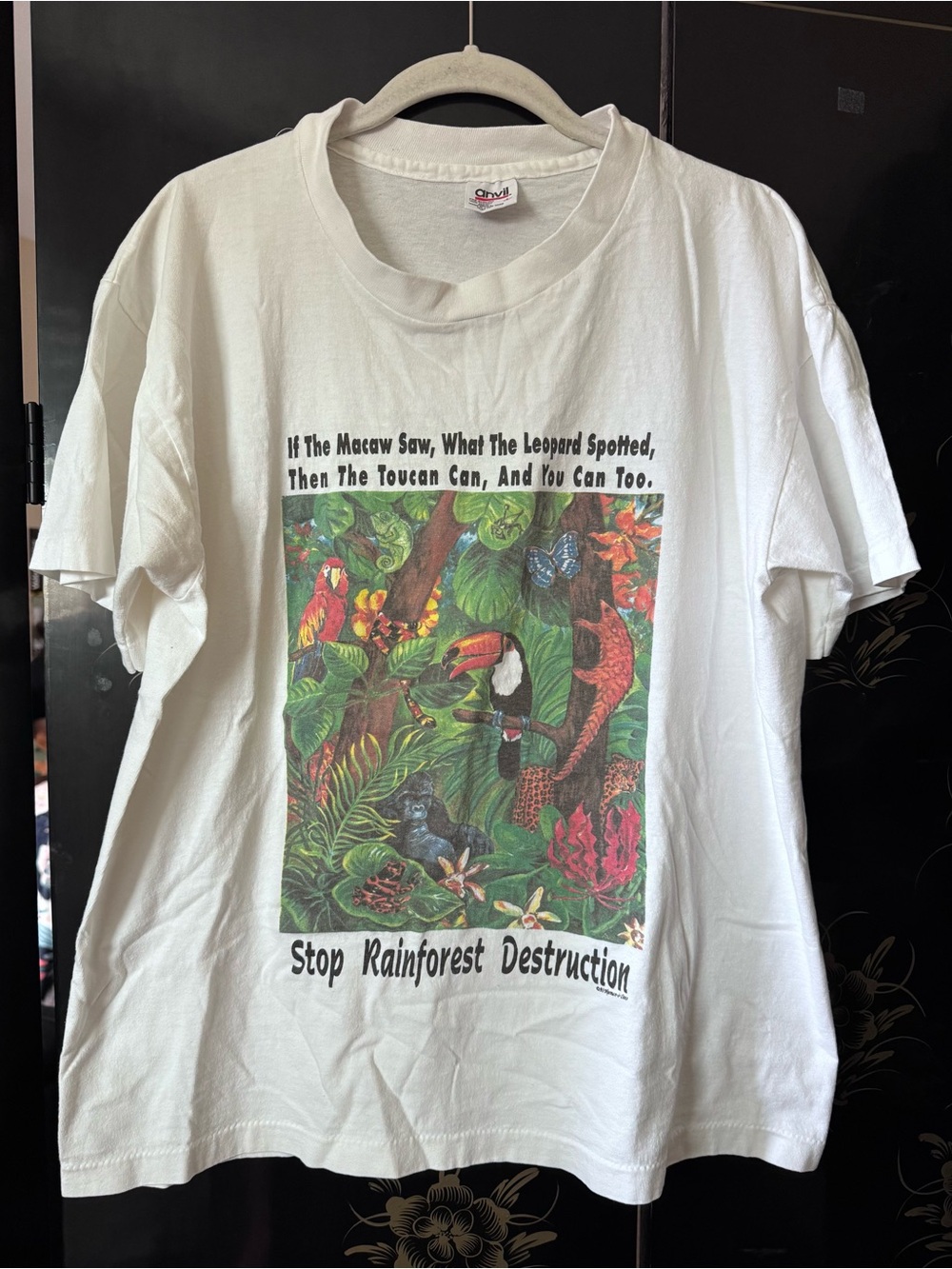90’s Vintage “Save the Rainforest Shirt” Single Stitch - L